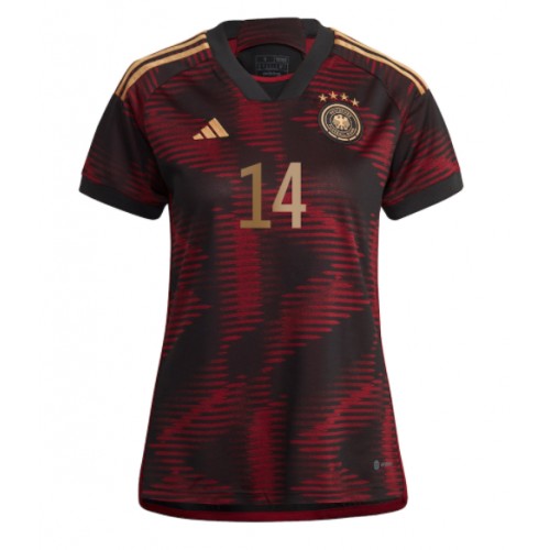 Tyskland Jamal Musiala #14 Bortatröja Kvinnor VM 2022 Kortärmad